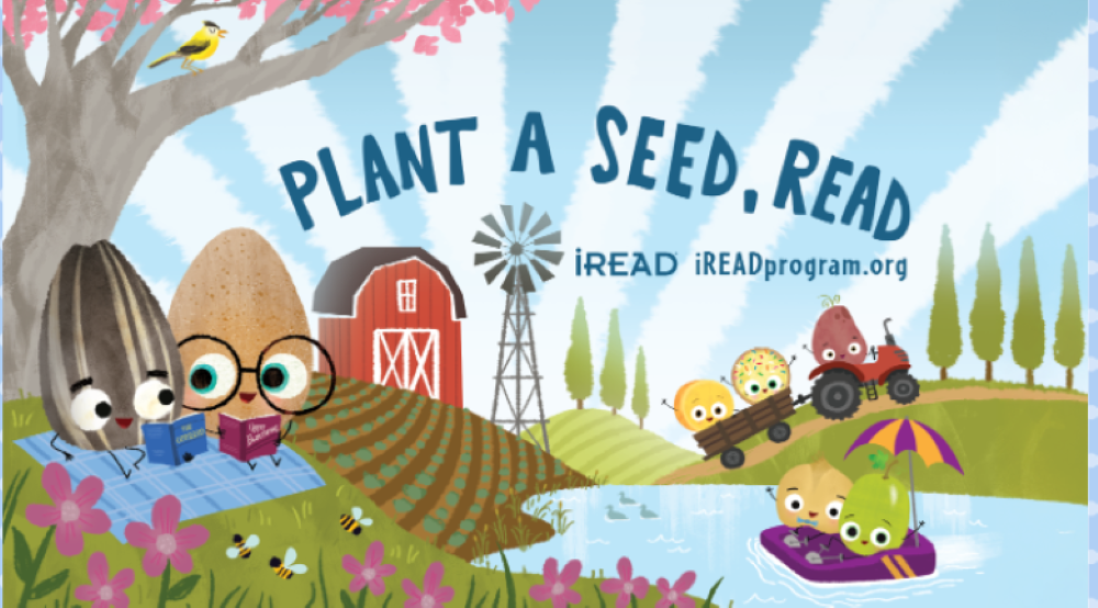 cartoon seeds on a farm