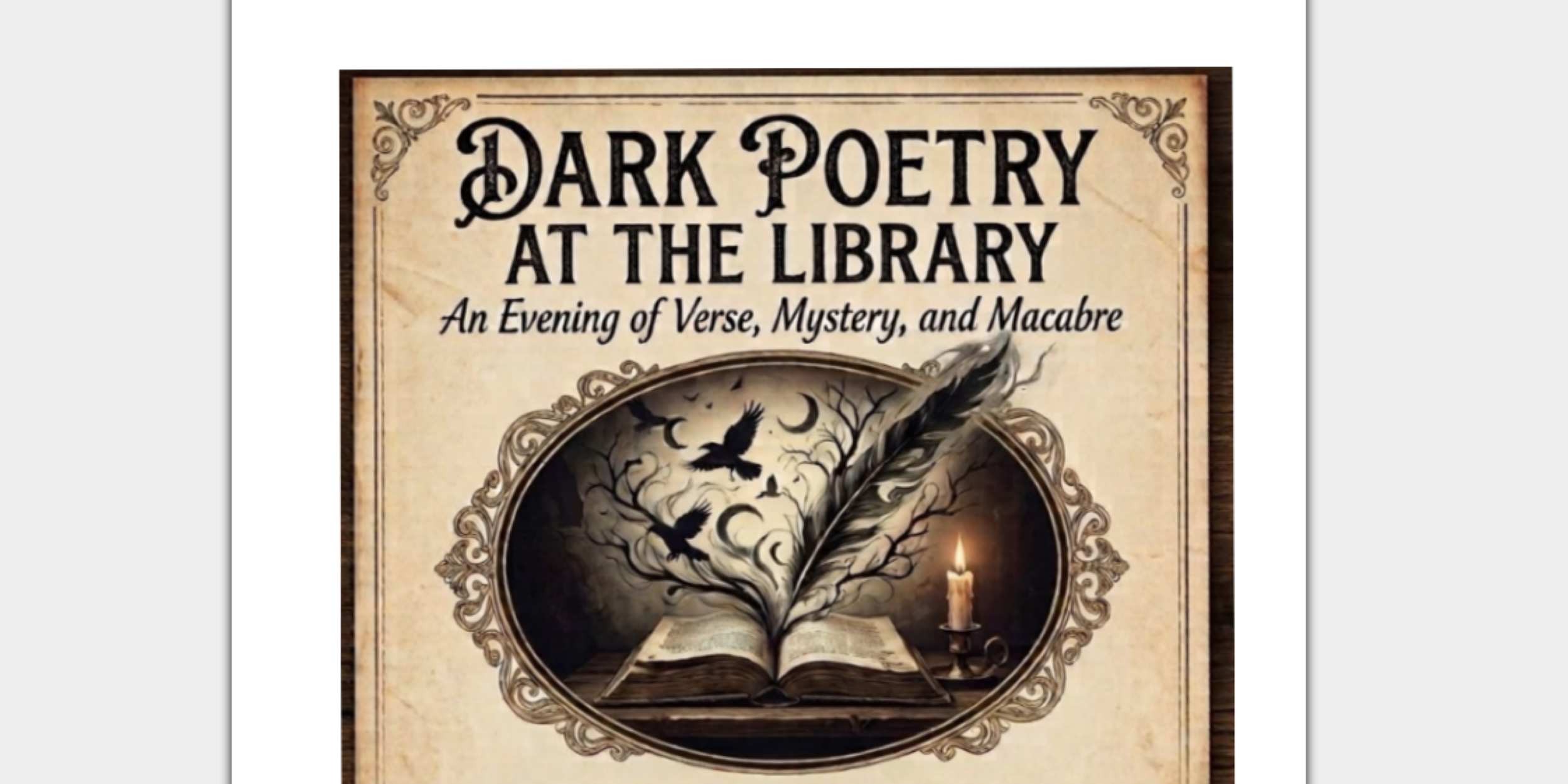 open book with feather and candle